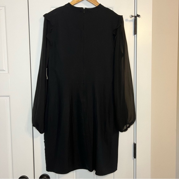 NWT Kensie little black dress with embroidery details and sheer long sleeves. - Picture 2 of 7